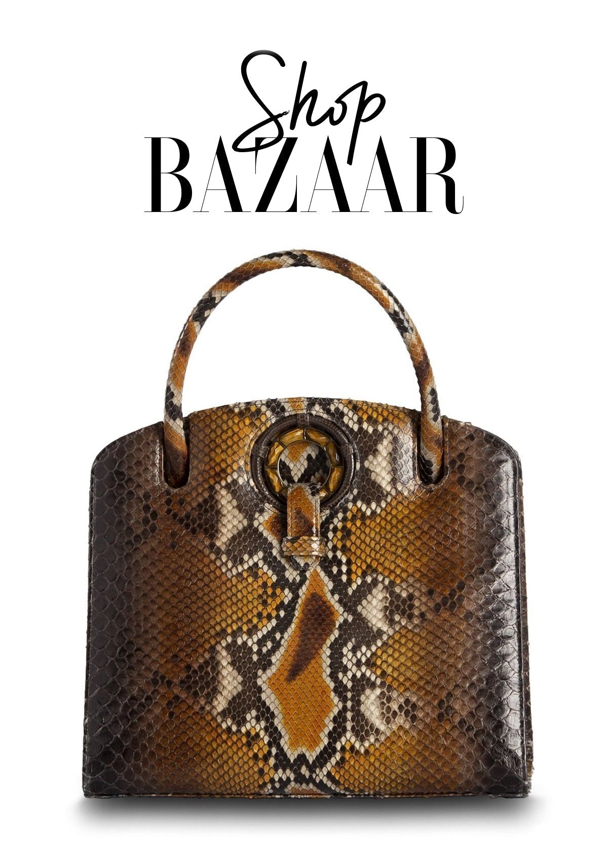 Darby Scott Annette Top handle bag in Cognac Python