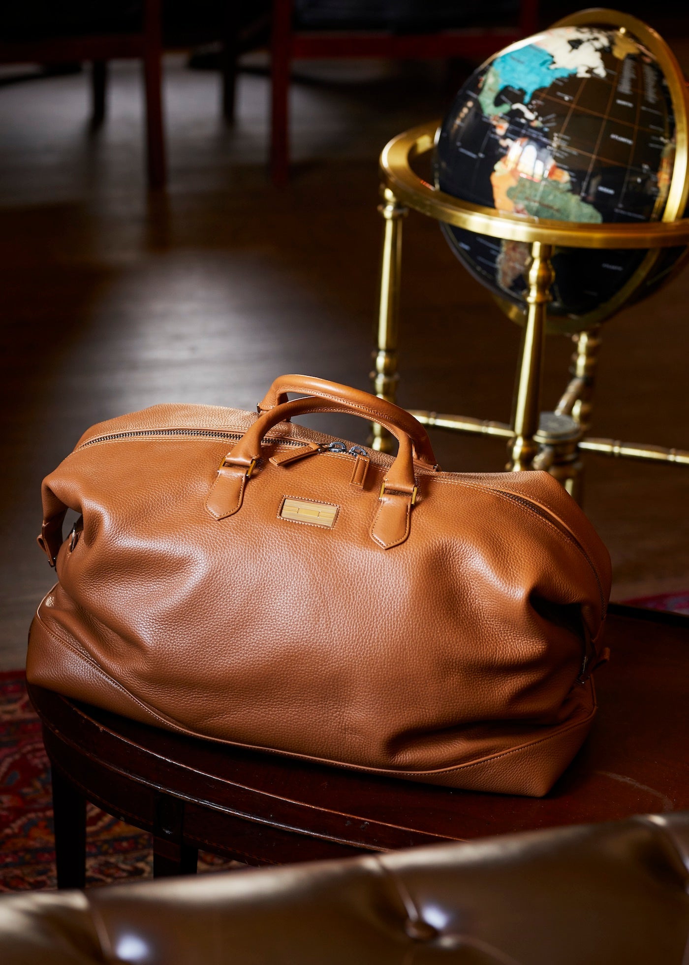 Cognac Leather Aspen Travel Bag by Darby Scott
