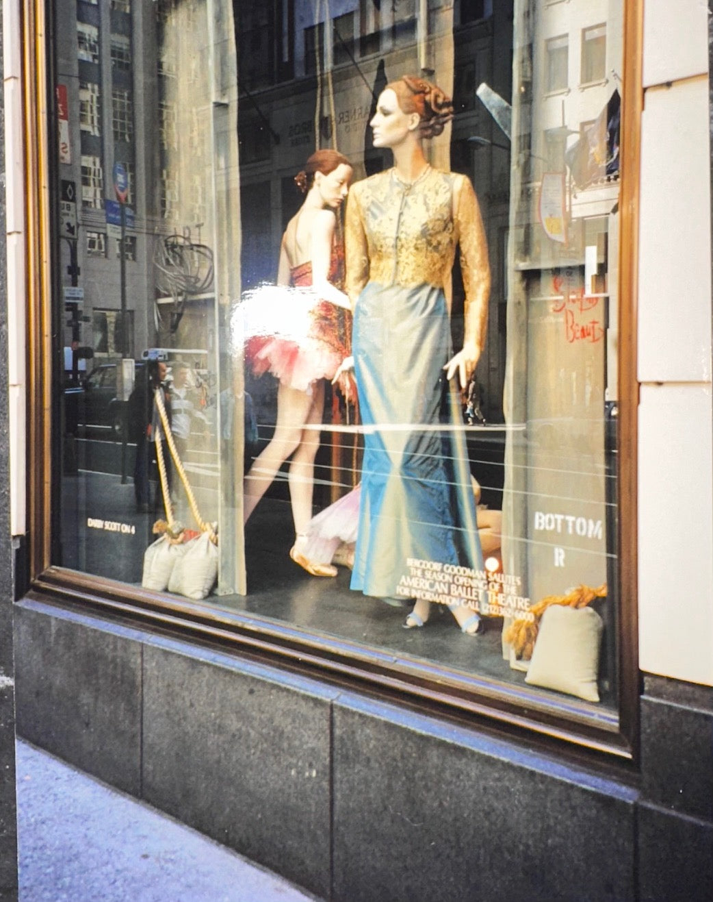 Darby Scott Gown in Window at Bergdorf Goodman
