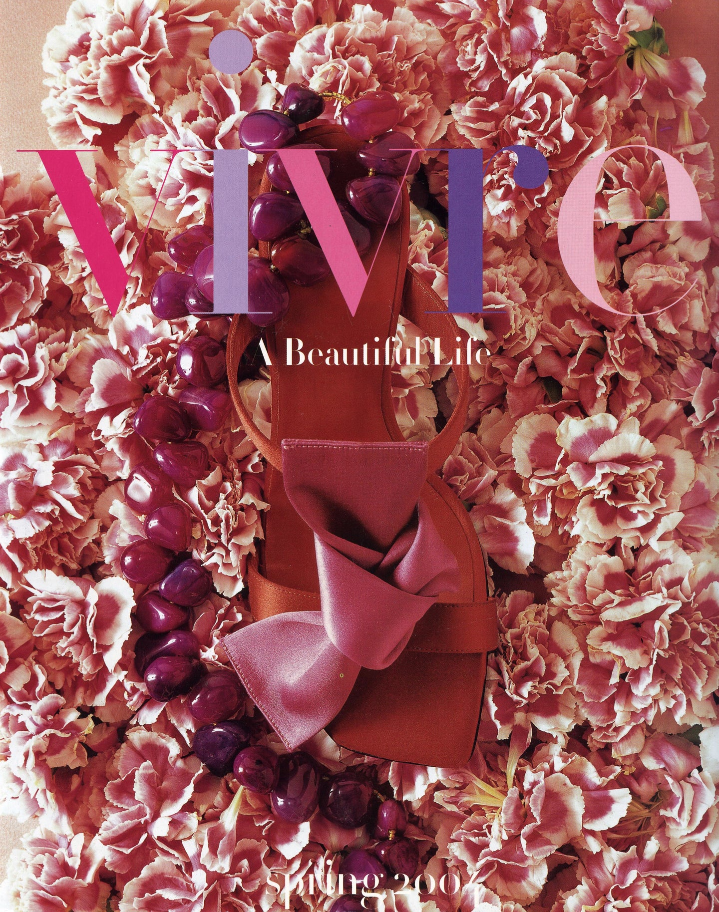 Vivre magazine cover with a dress and flowers spring 2004