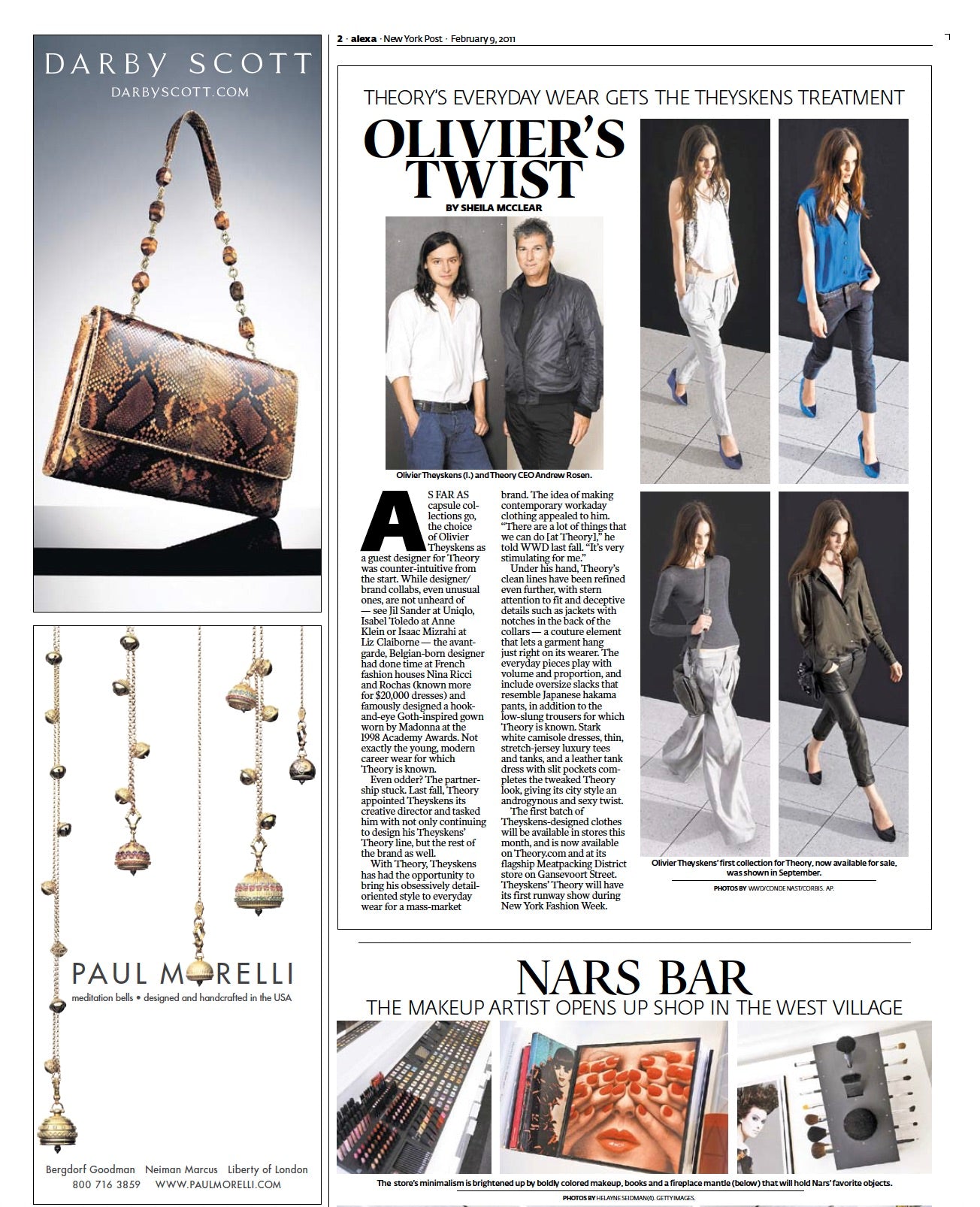 New York Post, Fashion Page 2, Darby Scott Facets & Links Python Handbag