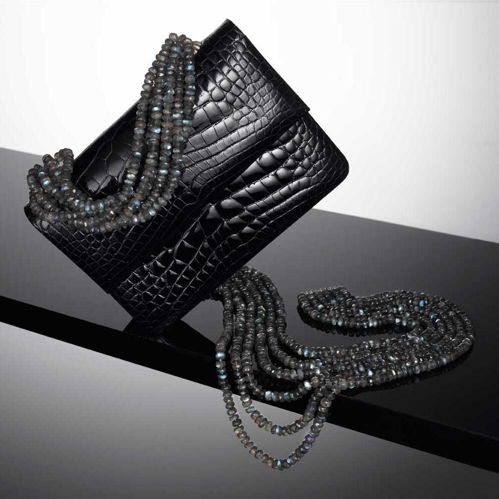 Iconic Necklace Handle Handbag in Crocodile - Darby Scott