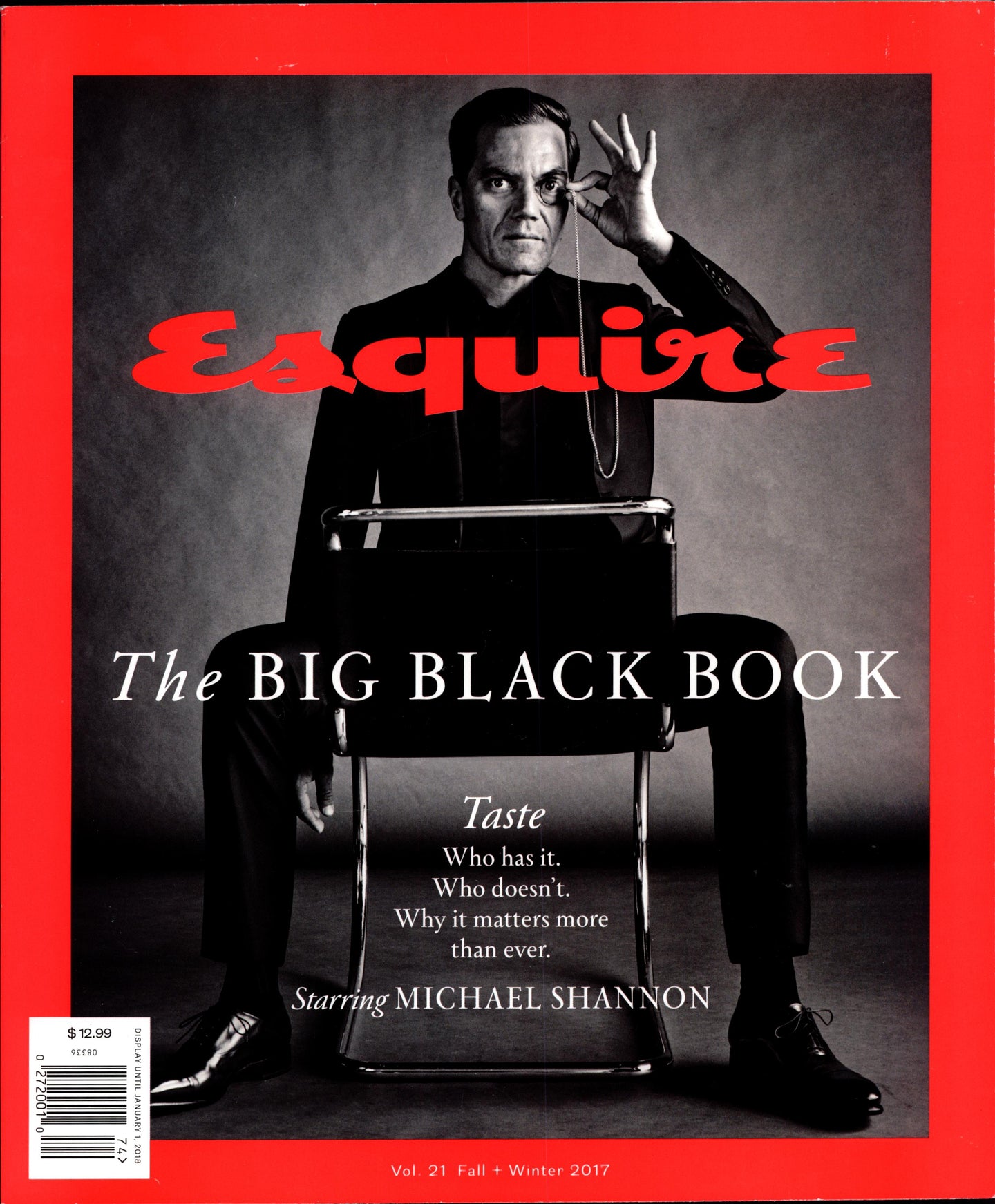 Esquire Big Black Book Cover Fall 2017 with Michael Shannon