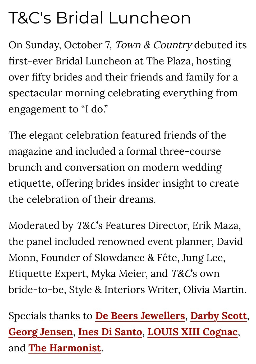 Town & Country's Bridal Luncheon at The Plaza with @ErikMaza @DavidMonn @ JungLee @MykaMeier @OliviaMartin