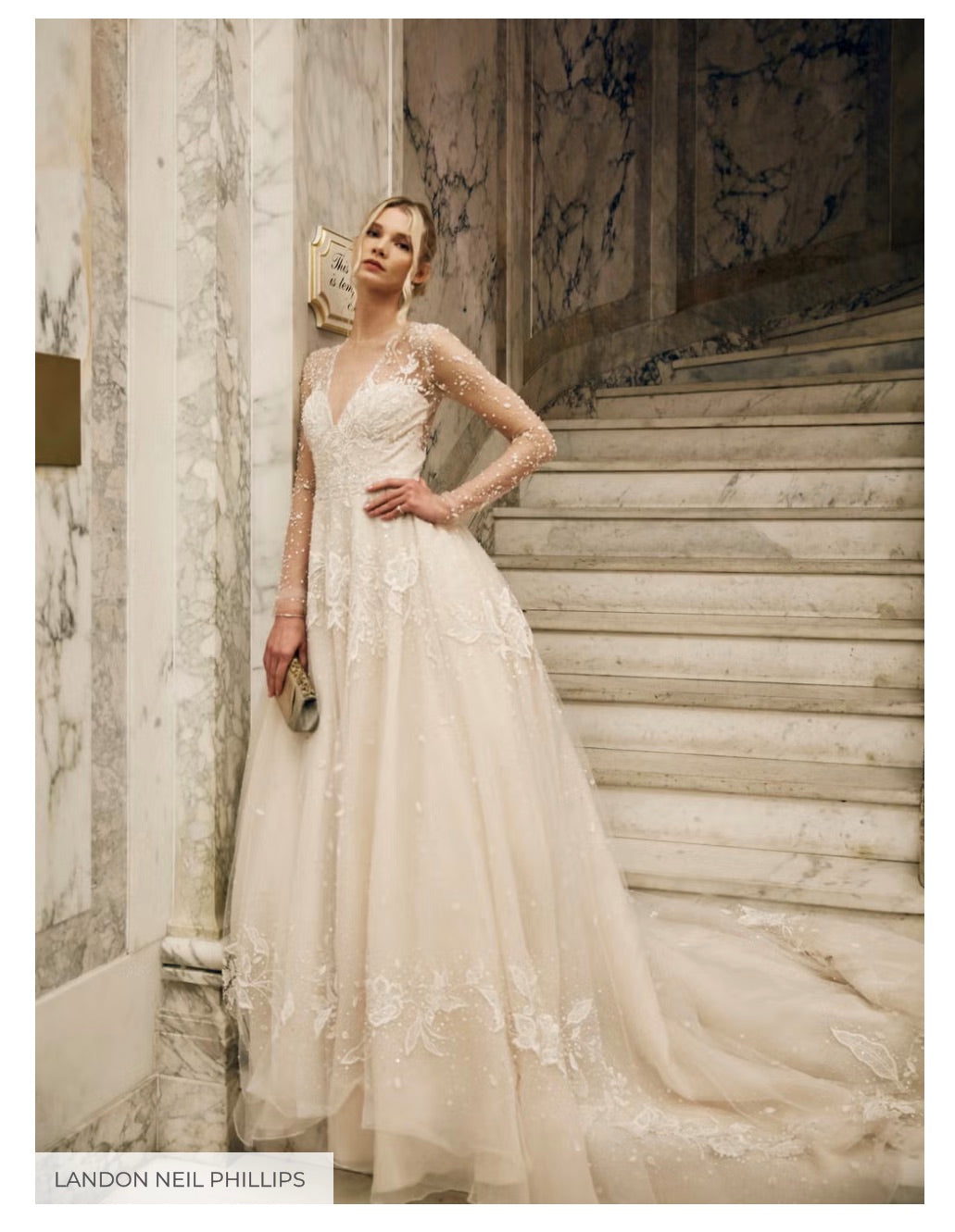 Bridal couture from Ines Di Santo paired with pieces from De Beers Jewellers and Darby Scott - Photo Credit Landon Neil Phillips