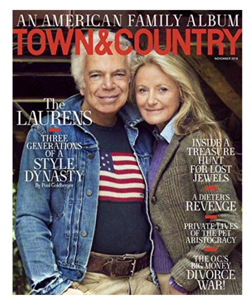 Nov. 2018 Cover of Town & Country Magazine featuring the Laurens