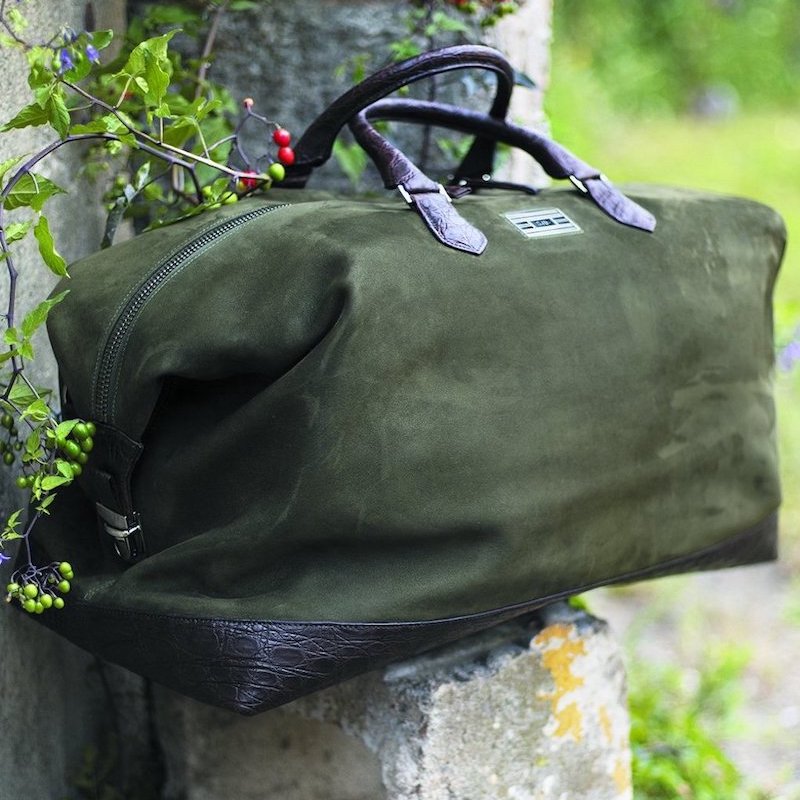 Green Suede Aspen Travel Duffle - Darby Scott