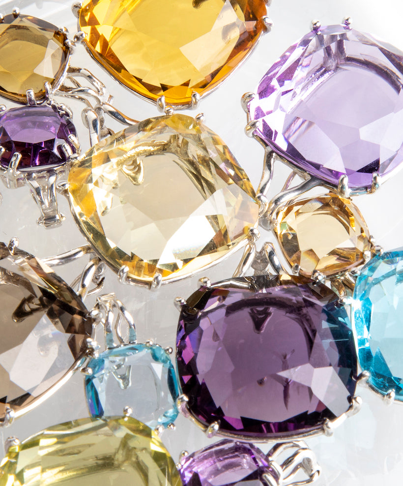 Cushion Cut Gemstone Jewelry in Various Colors