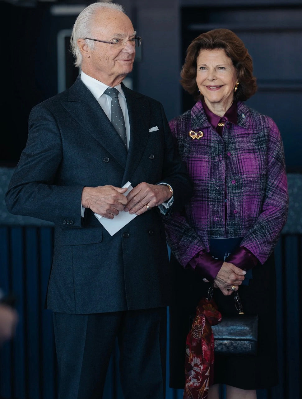 Queen Silvia carrying a Darby Scott Iconic Handbag