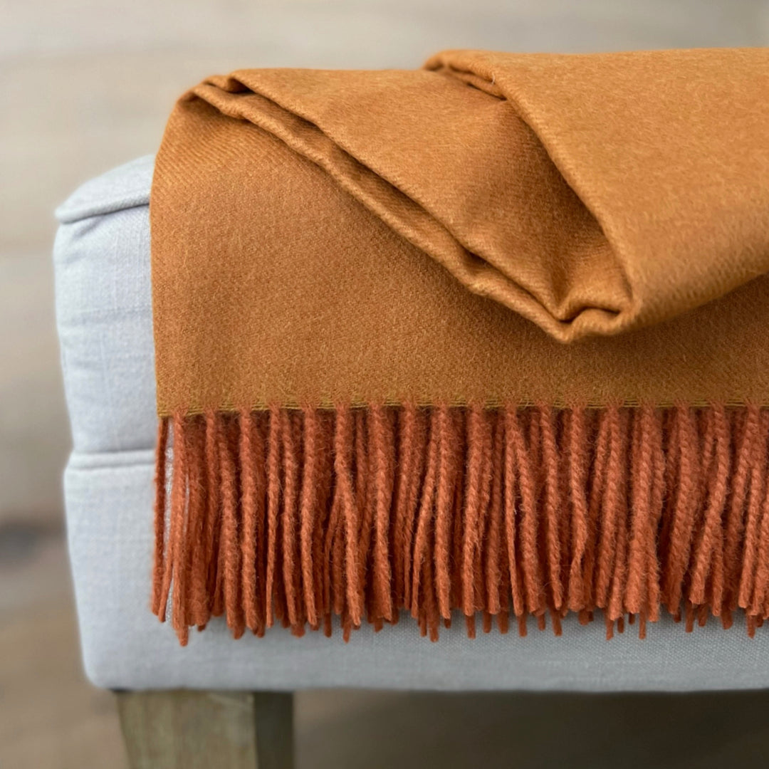 Ember Orange Baby Alpaca Throw Blanket - Darby Scott