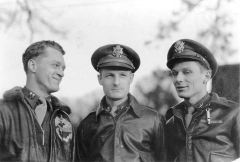 WWII Airmen in leather bomber jackets