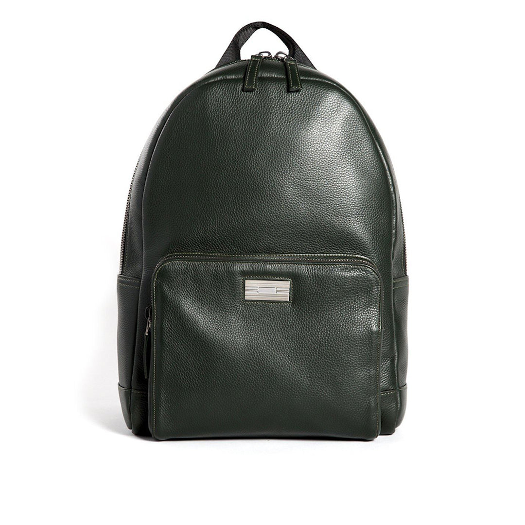 black and green leather backpack Stuart Backpack - Dark Green Leather