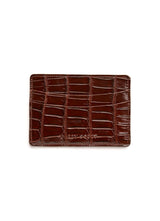 Back view Chocolate Crocodile Credit Card Case - Darby Scott