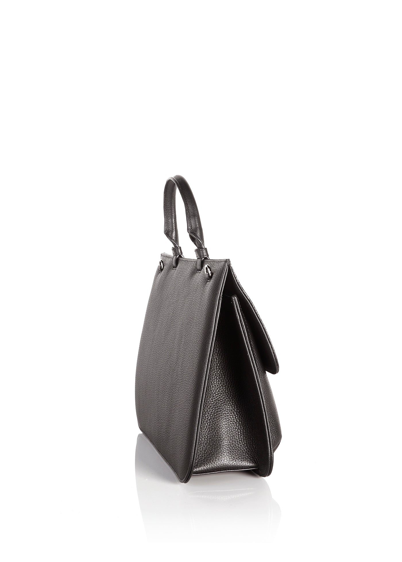 Side gusset on top handle brown leather saddle handbag - Darby Scott