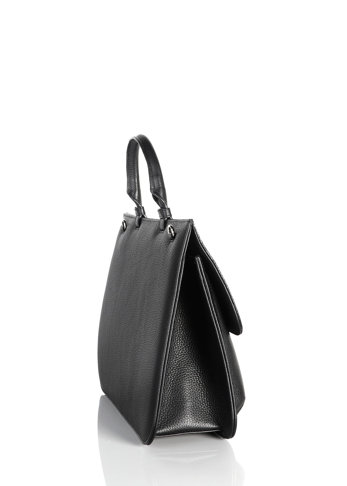 Side gusset on black leather/lizard crossbody saddle bag - Darby Scott