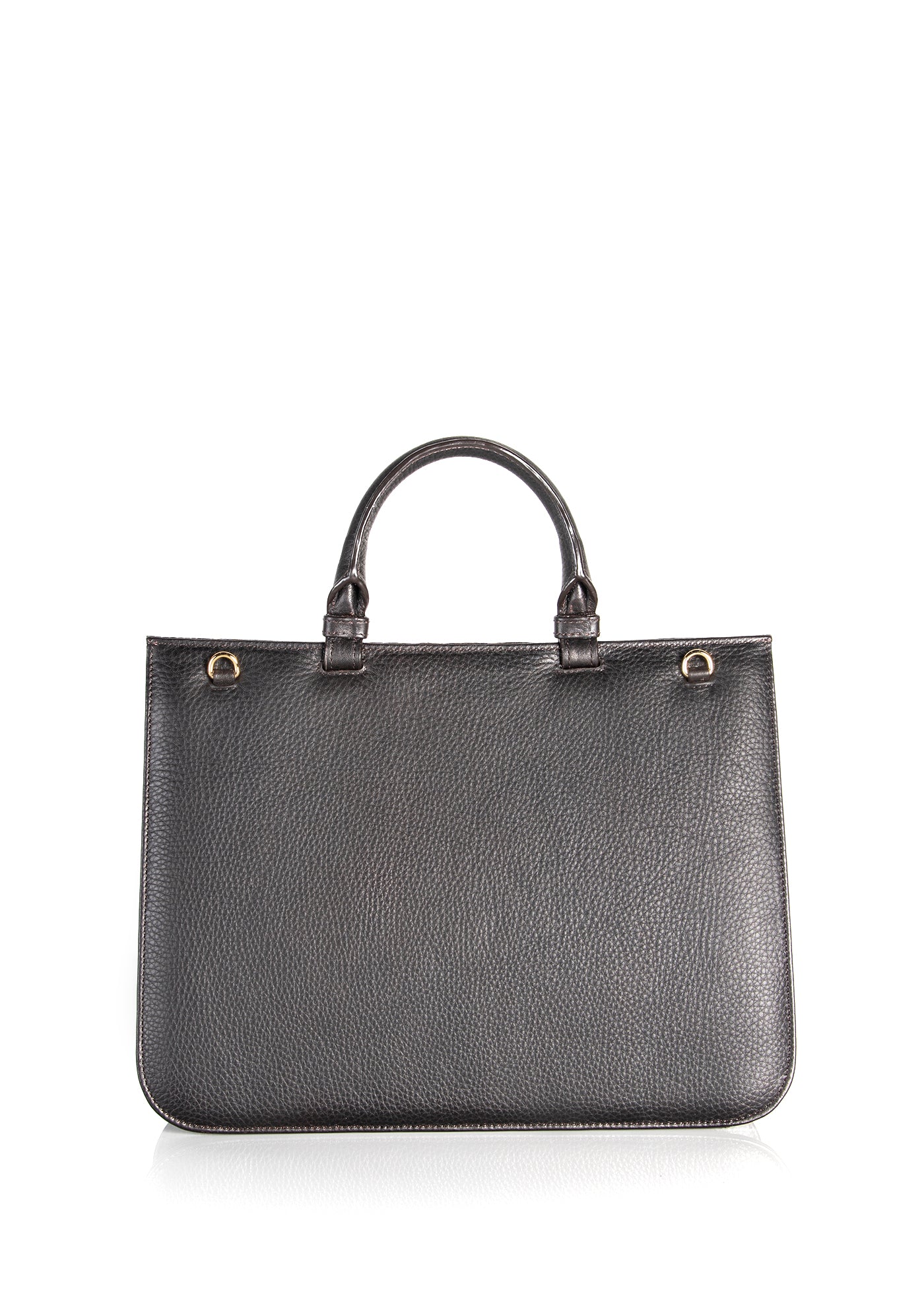 Back view of brown leather saddle bag - Darby Scott