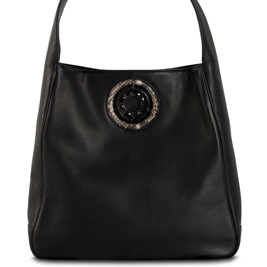 The Paige Hobo in Black Leather - Darby Scott