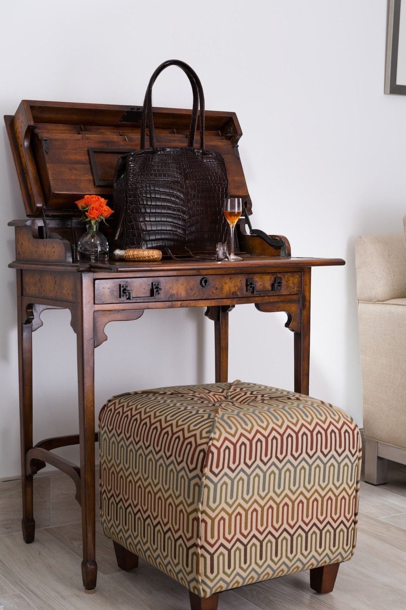 brown niloticus crocodile crawford on an antique desk - Darby Scott