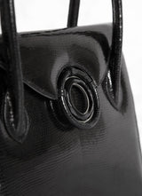 Detail of Black Onyx Grommet on Black Lizard Thompson Tote - Darby Scott