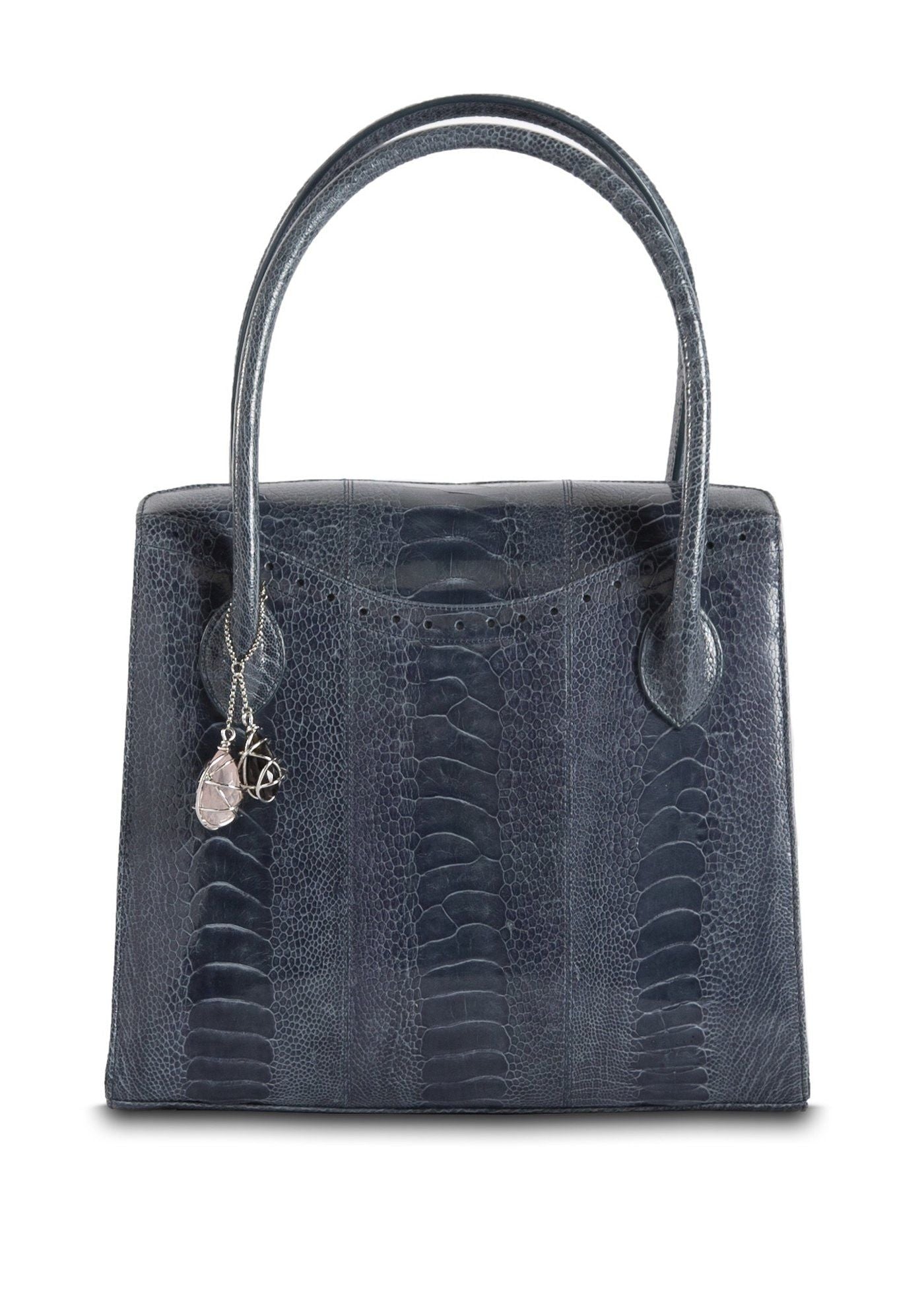 Thompson Tote in Denim Ostrich Leg - Darby Scott