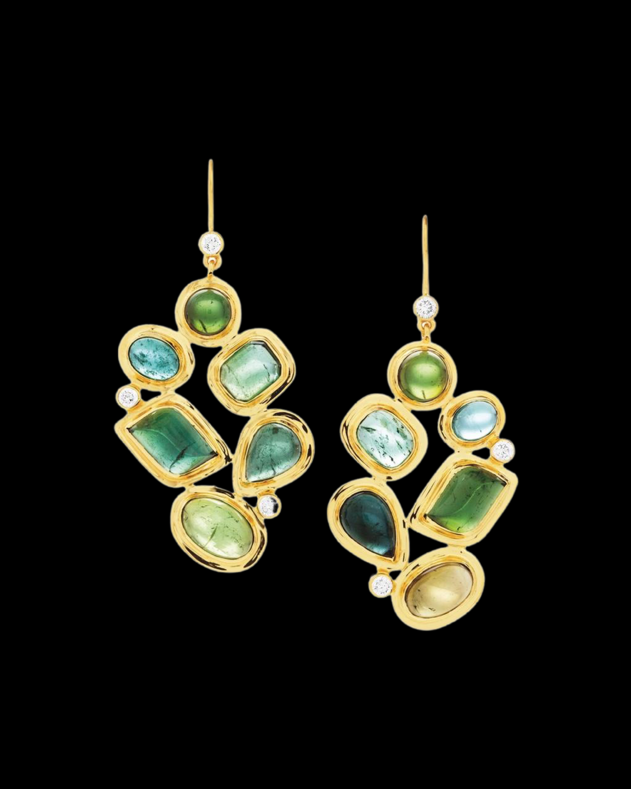 Tourmaline & Diamond 18K Yellow Gold Earrings - Darby Scott
