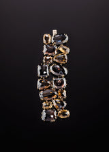 Smokey Topaz Faceted Gemstone Bracelet shown flat open - Darby Scott