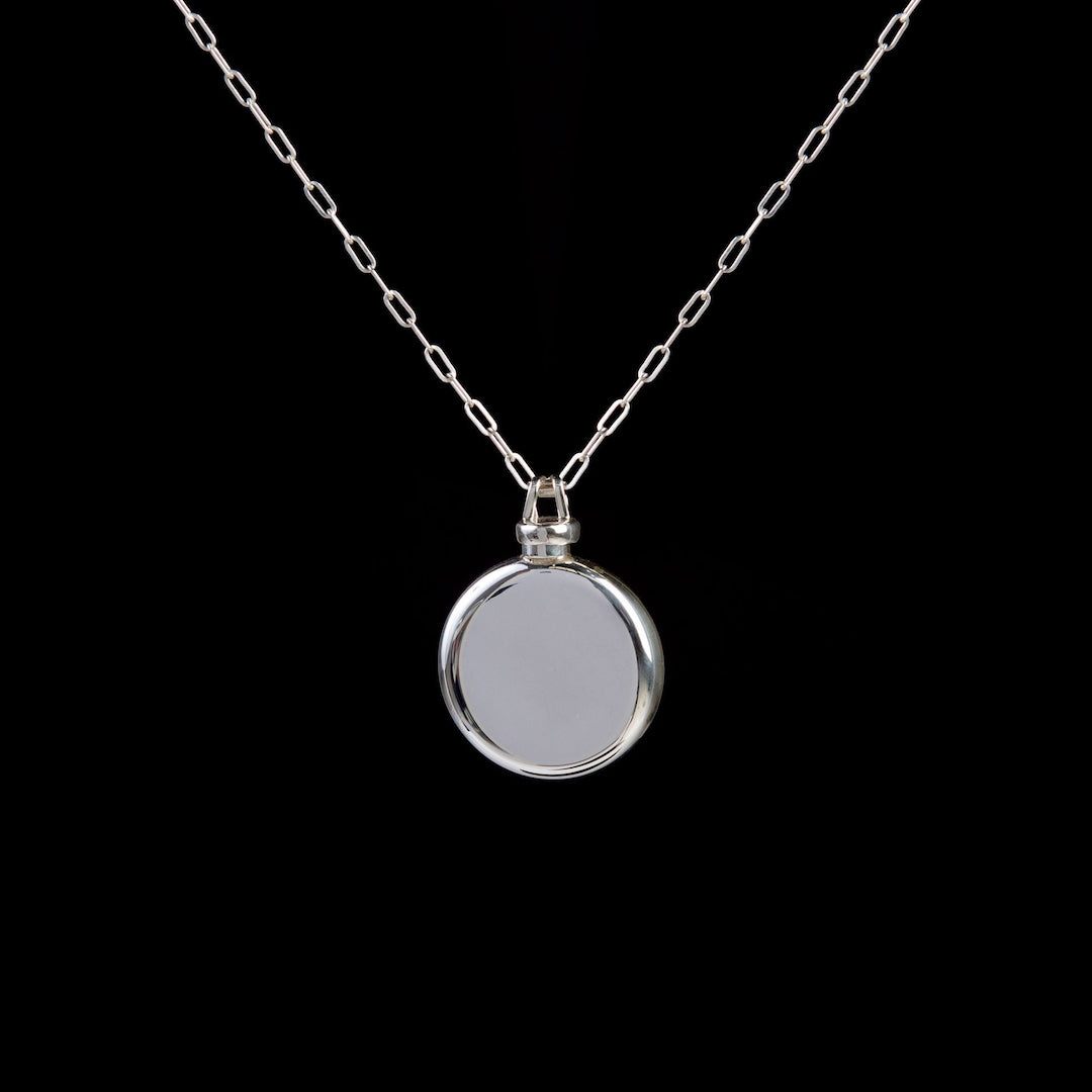 Sterling Silver Perfume Flask Round Pendant - Darby Scott