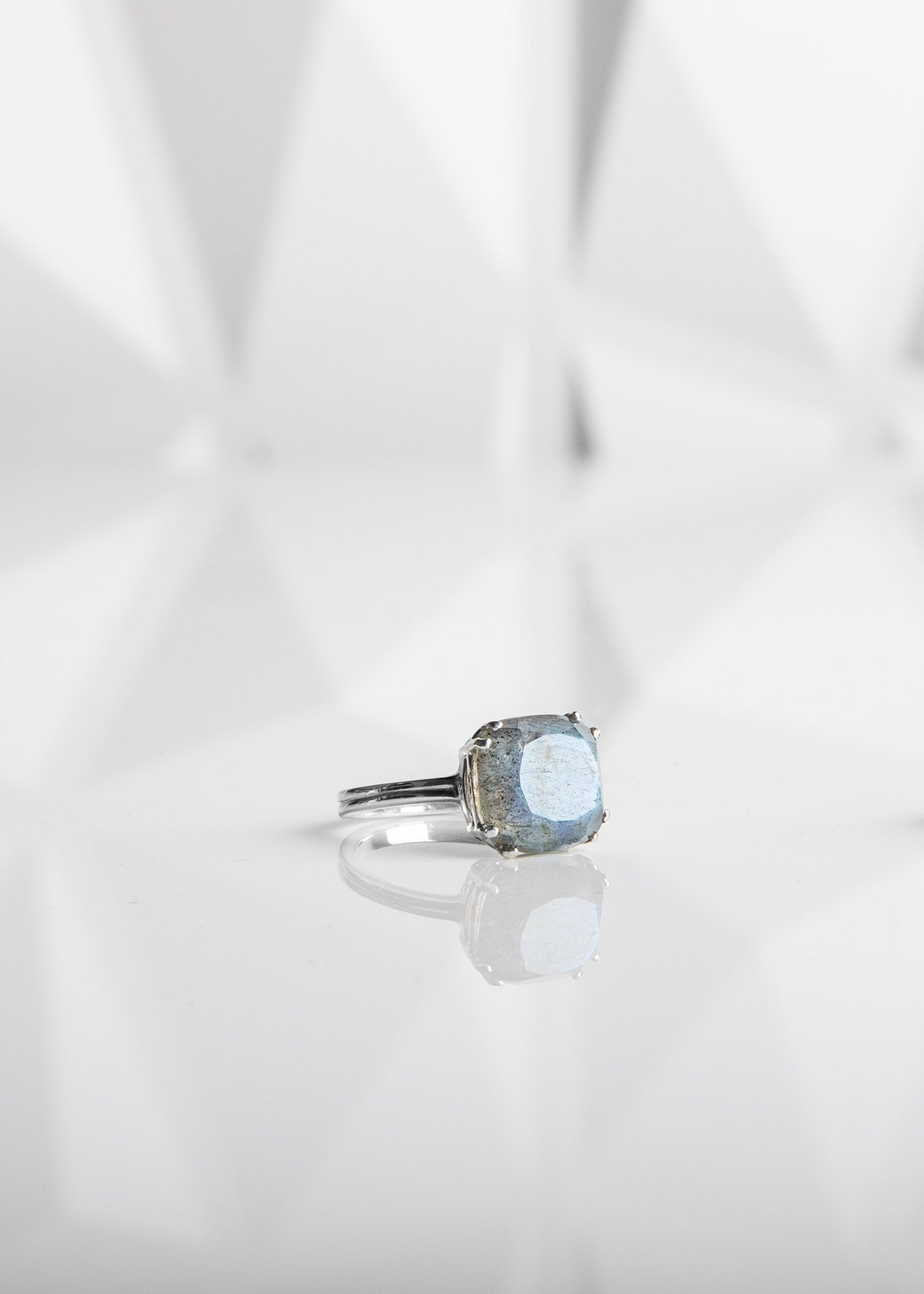 Labradorite Sterling Silver Cushion Cut Ring - Darby Scott