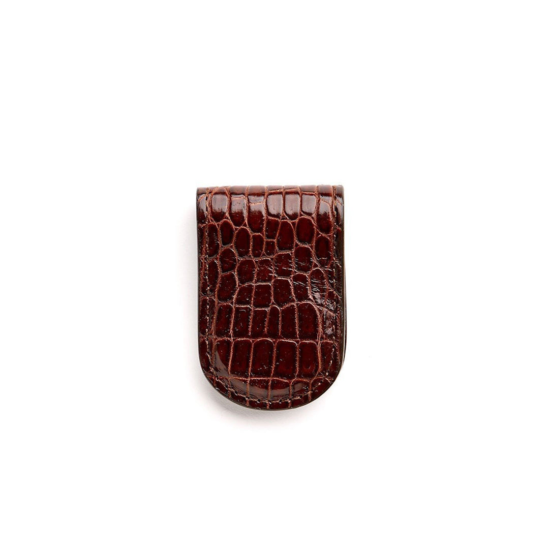 Brown Crocodile Money Clip - Darby Scott
