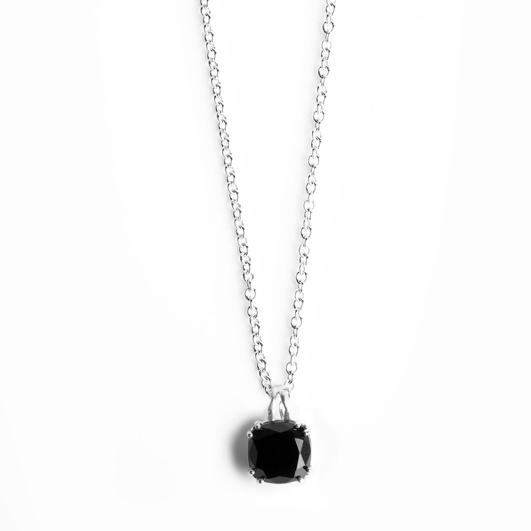 Black Onyx Sterling Pendant, 12MM