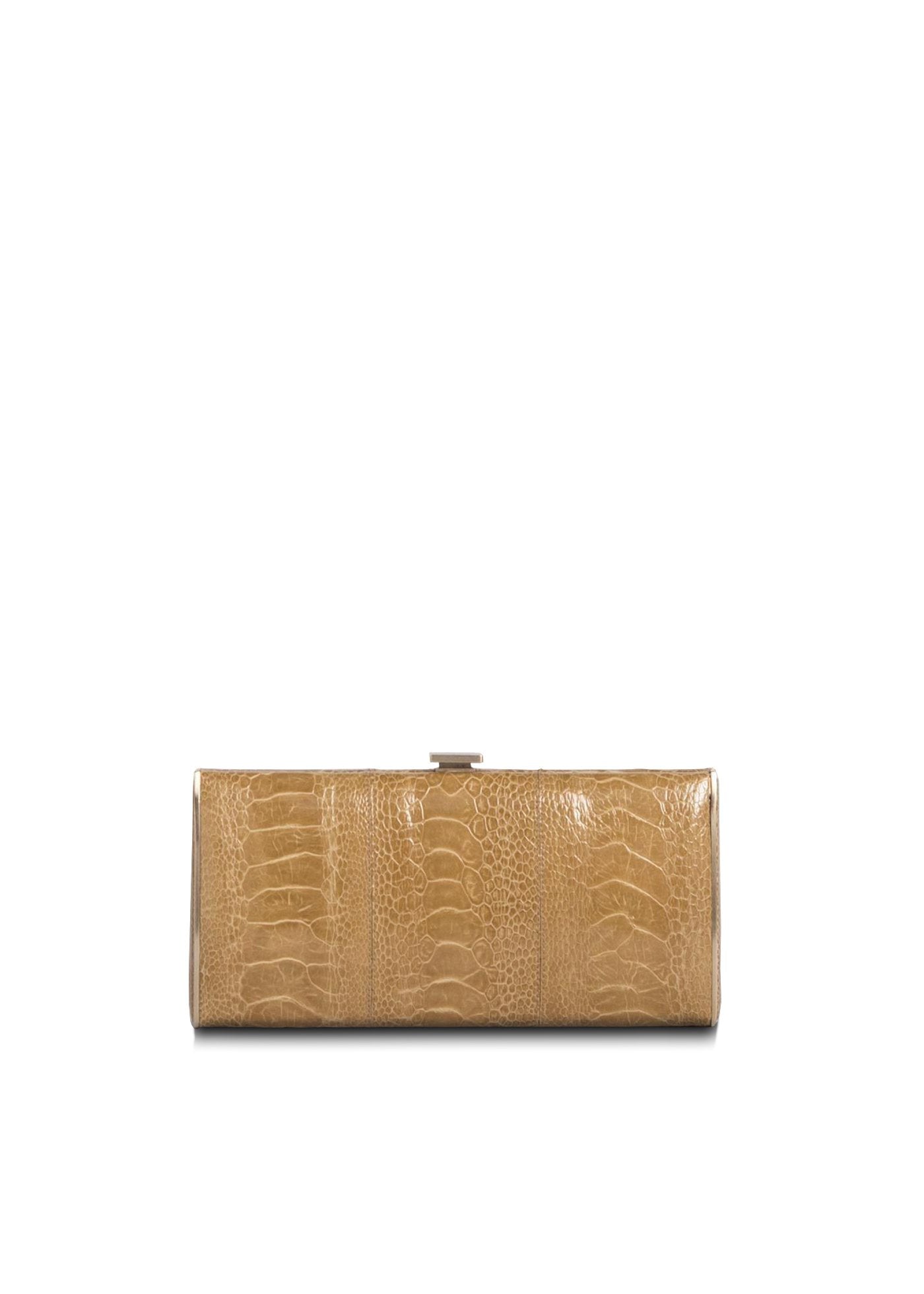Cafe Ostrich Leg Box Wallet, Front View - Darby Scott