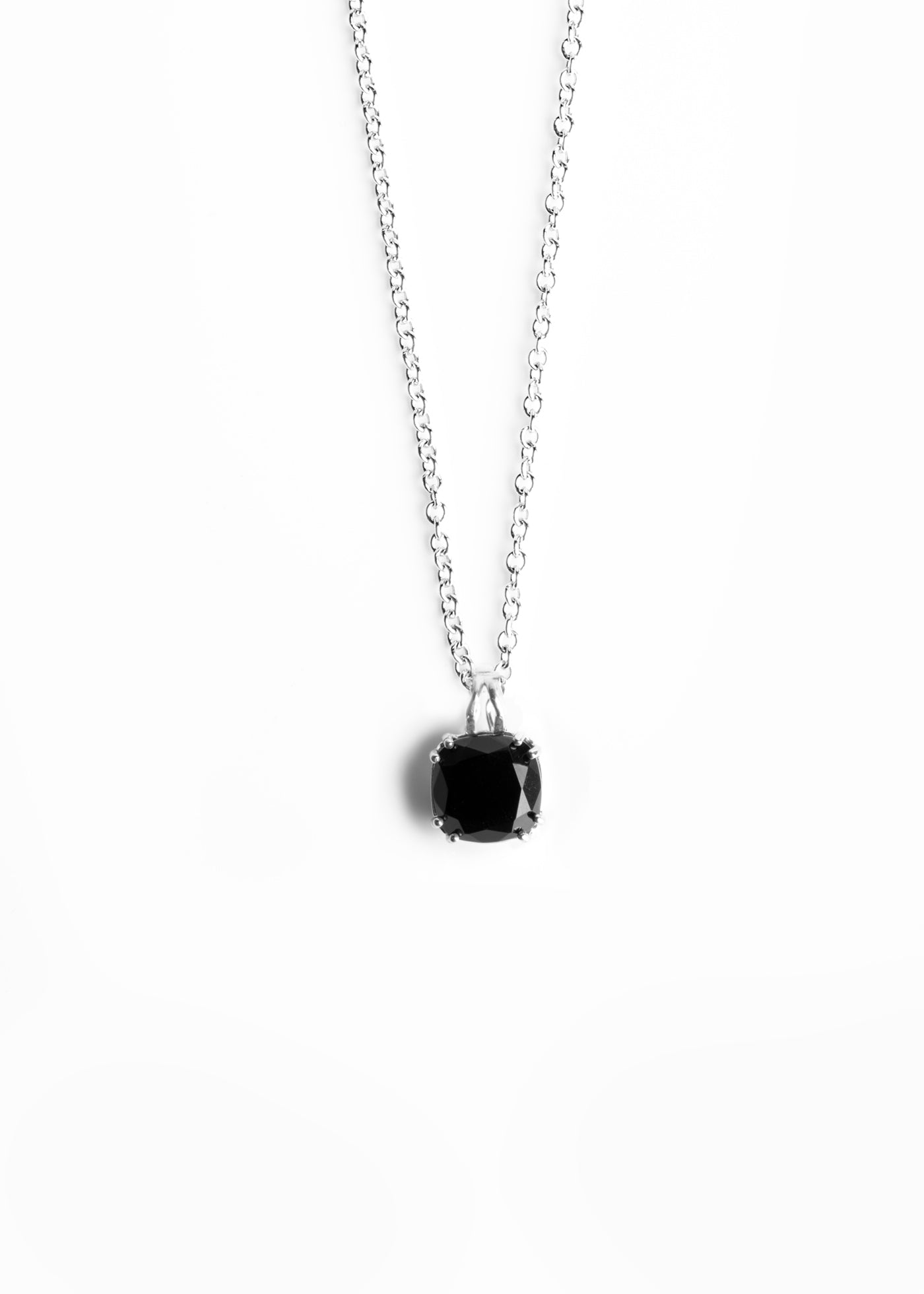 Black Onyx Sterling Pendant, 12MM
