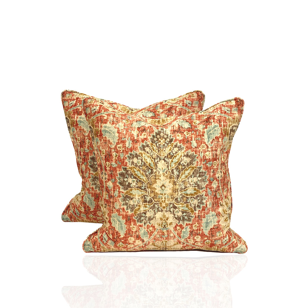 Terracotta multi color throw pillows