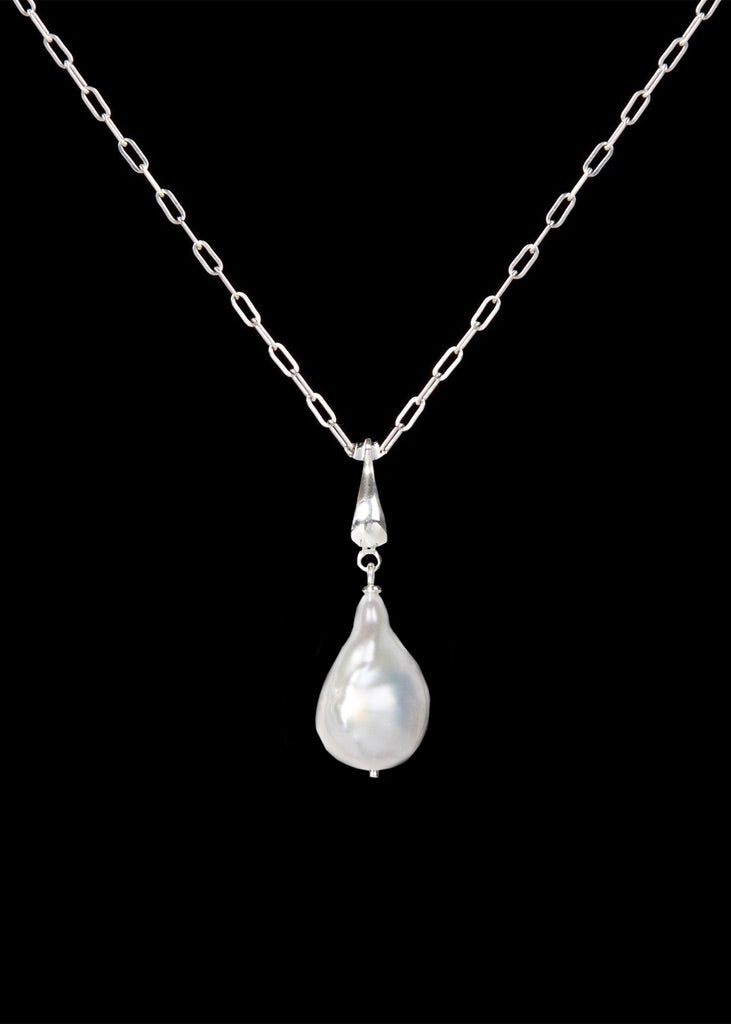 Baroque Pearl Charm Pendant on Sterling Silver Chain - Darby Scott