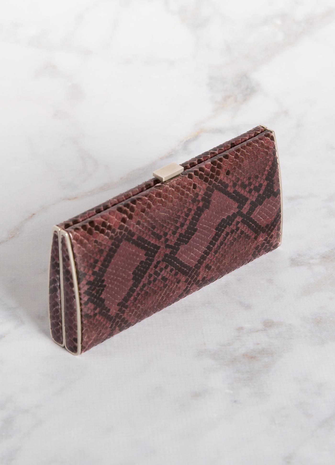 Berry Python Box Wallet, Top View - Darby Scott