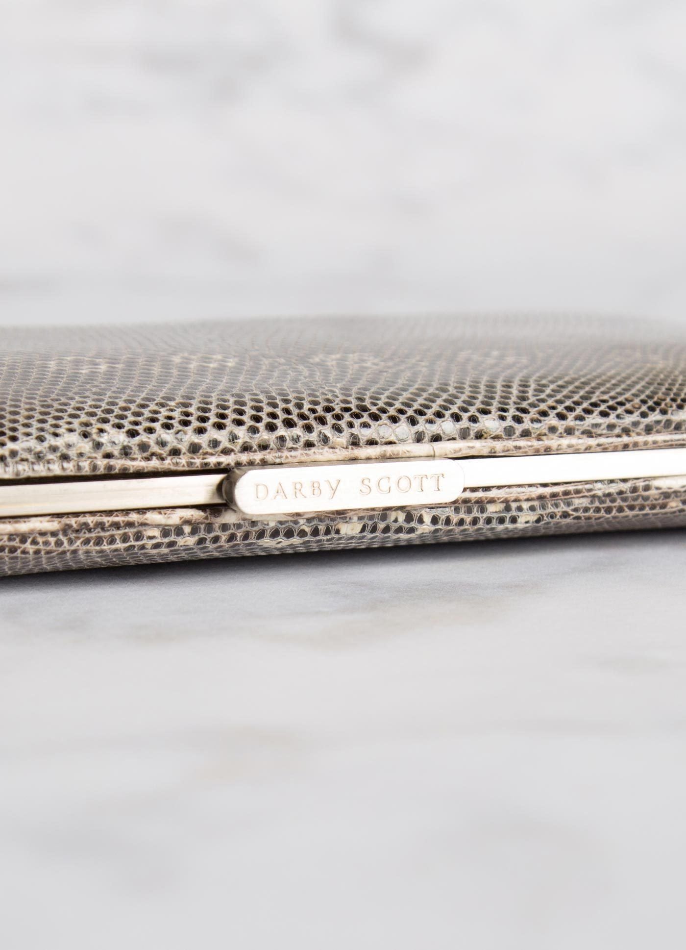 View of Slide Lock on Natural Ring Lizard Wallet - Darby Scott