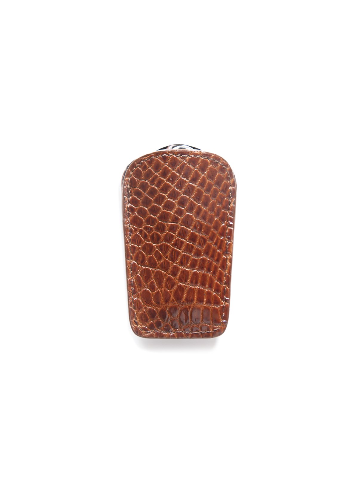 Cognac Crocodile Case with a folding shoehorn - Darby Scott