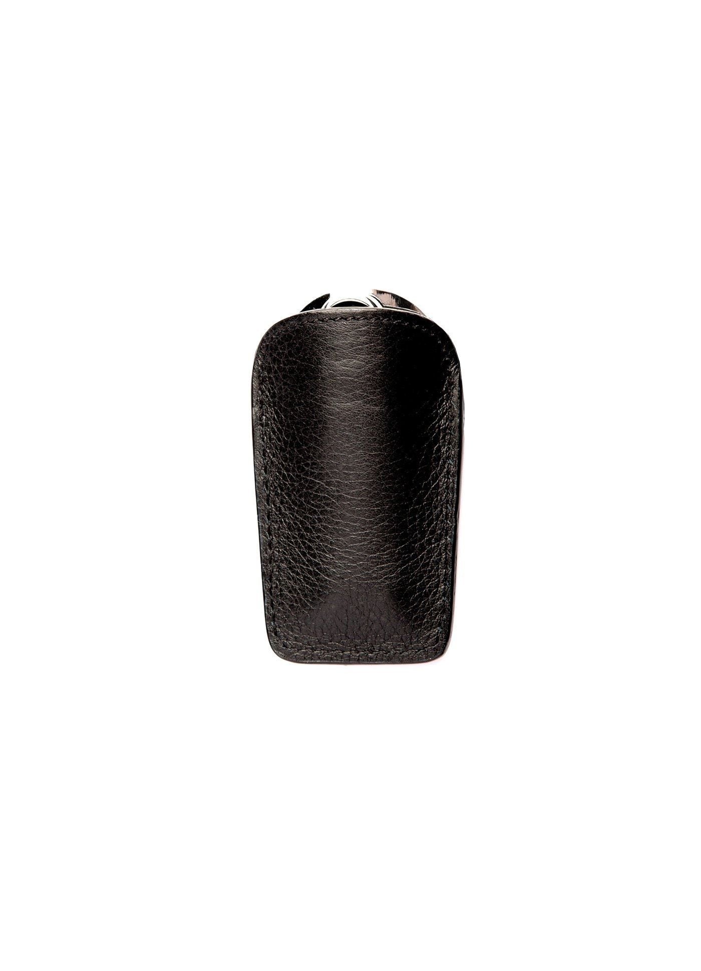 Black Leather Pouch with Stainless Steel Folding Shoe Horn - Darby Scott