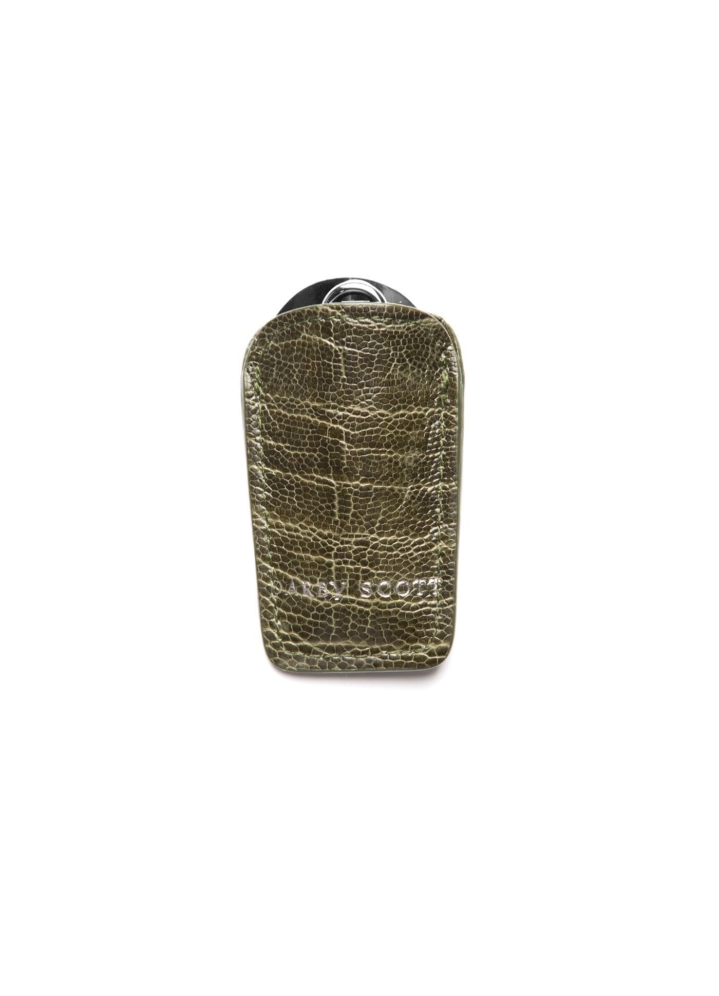 Back of Green Ostrich Leg Pouch and Shoe Horn - Darby Scott