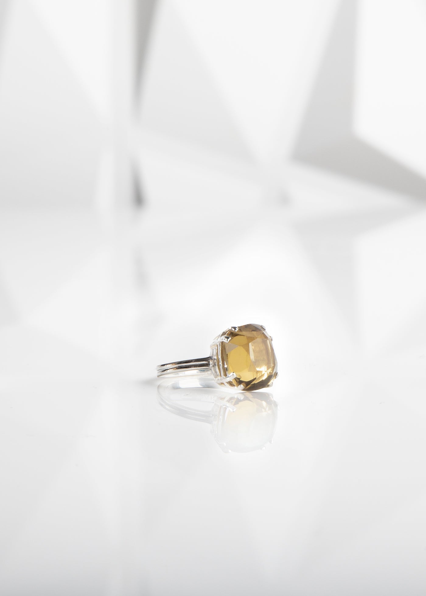 Imperial topaz sterling ring 12MM cushion cut - Darby Scott