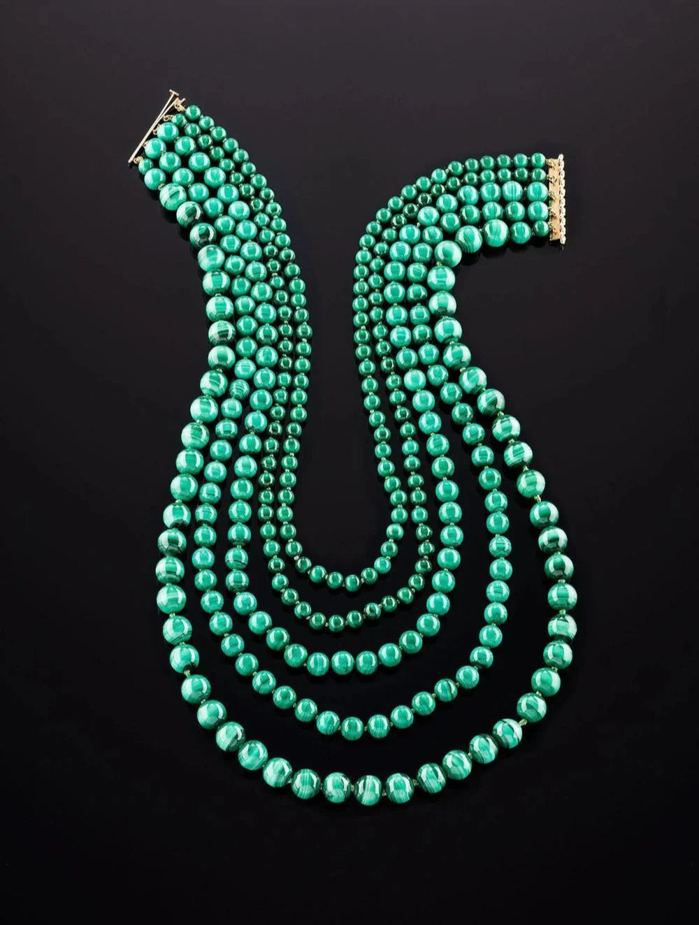 Malachite Multi Strand Necklace by Darby Scott