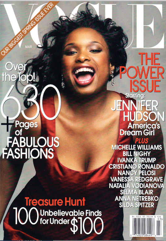 Vogue magazine cover from March 2007 featuring Jennifer Hudson