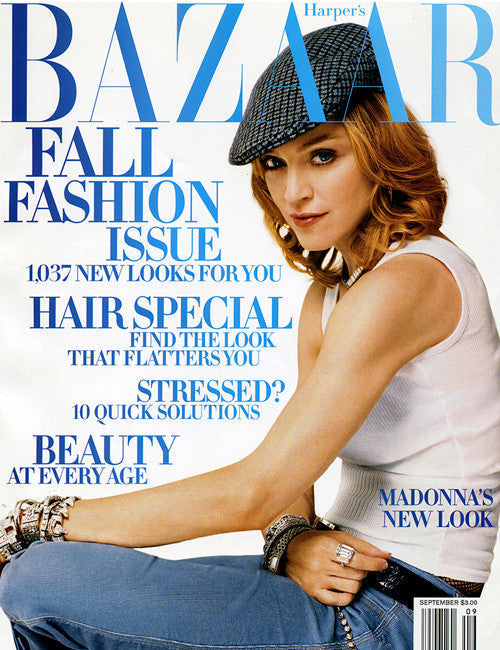 cover image of Harper's Bazaar magazine featuring Madonna September issue