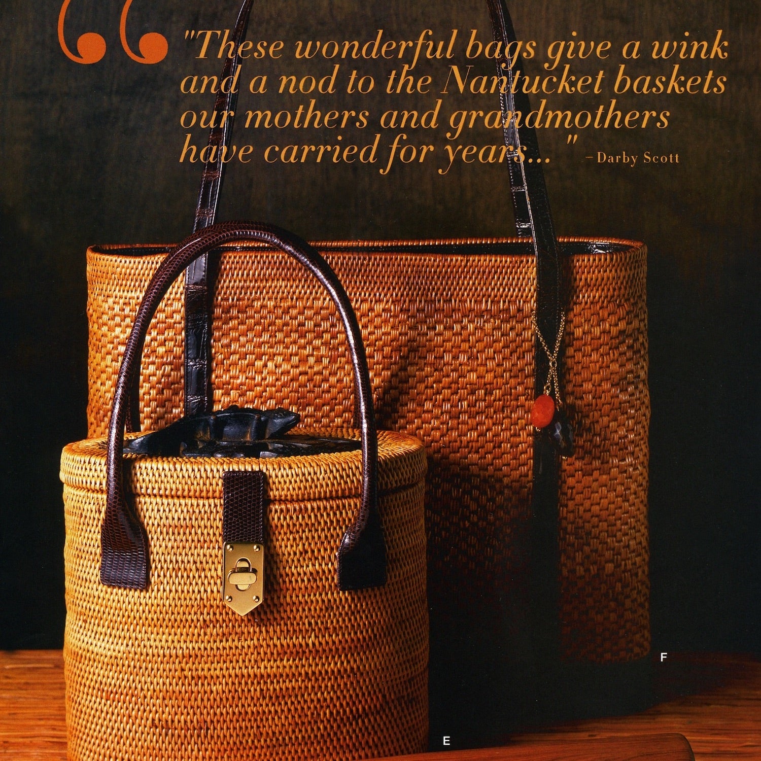 Handwoven basket bags with exotic skin trim - Darby Scott 