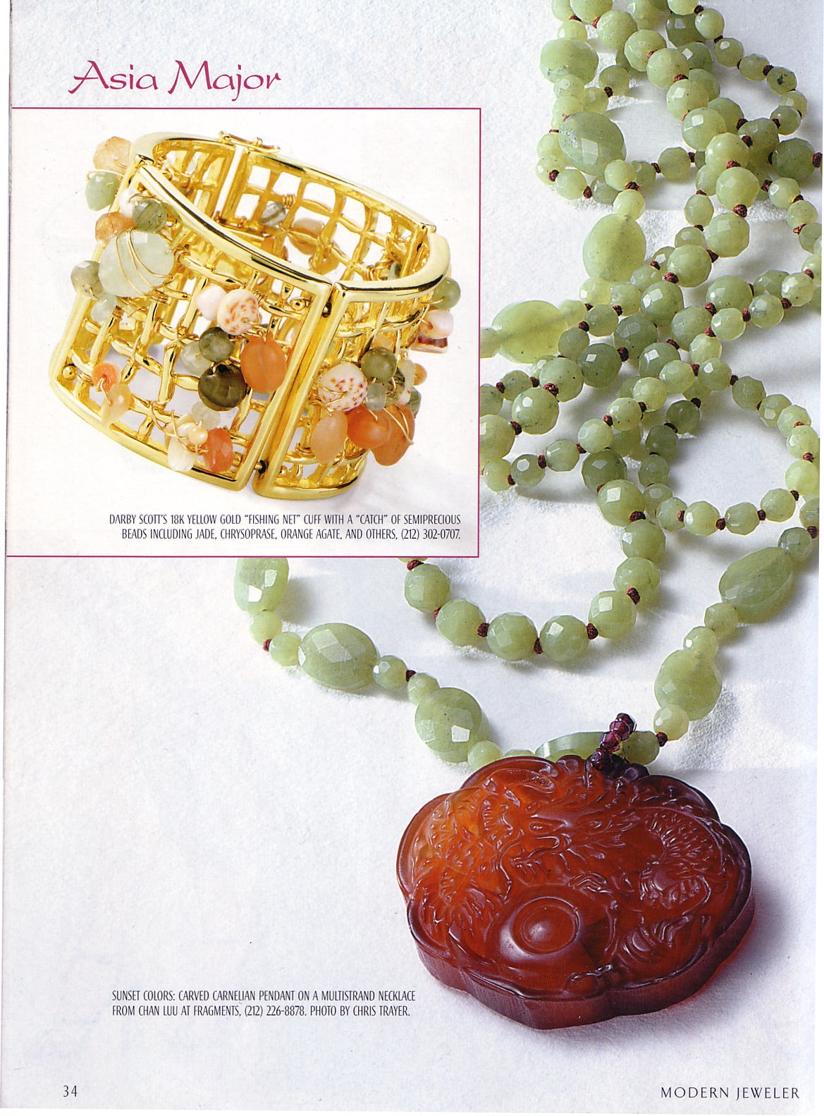 18K Yellow Gold 'Fishing Net' Bracelet with a catch of semiprecious beads - Darby Scott 