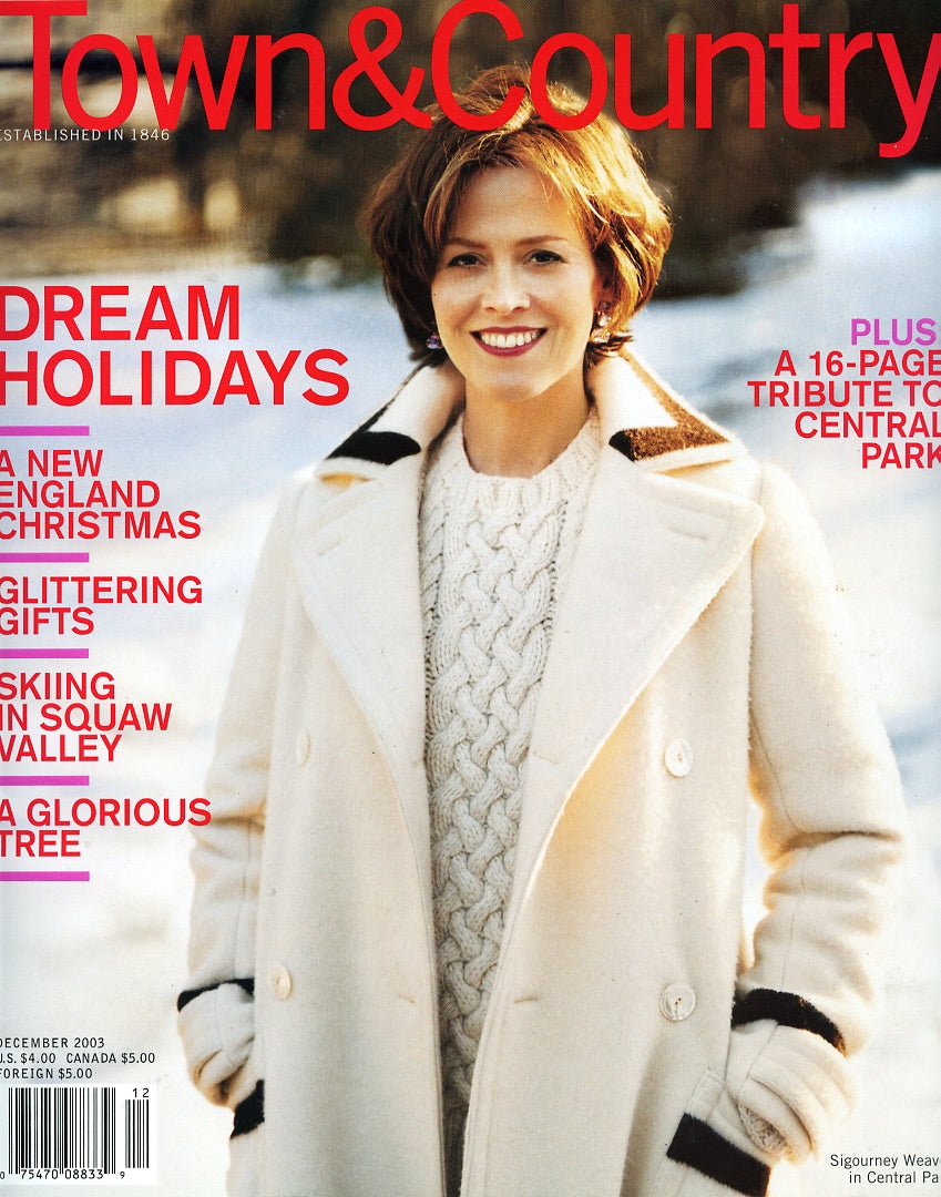 Sigourney Weaver on the Cover of Town& Country Magazine December 2003