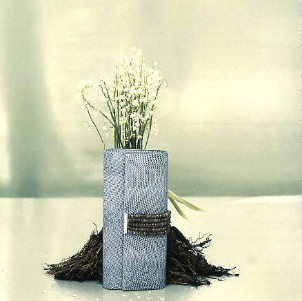 Blue sanded lizard roll clutch with labradorite gemstone accents - Darby Scott 