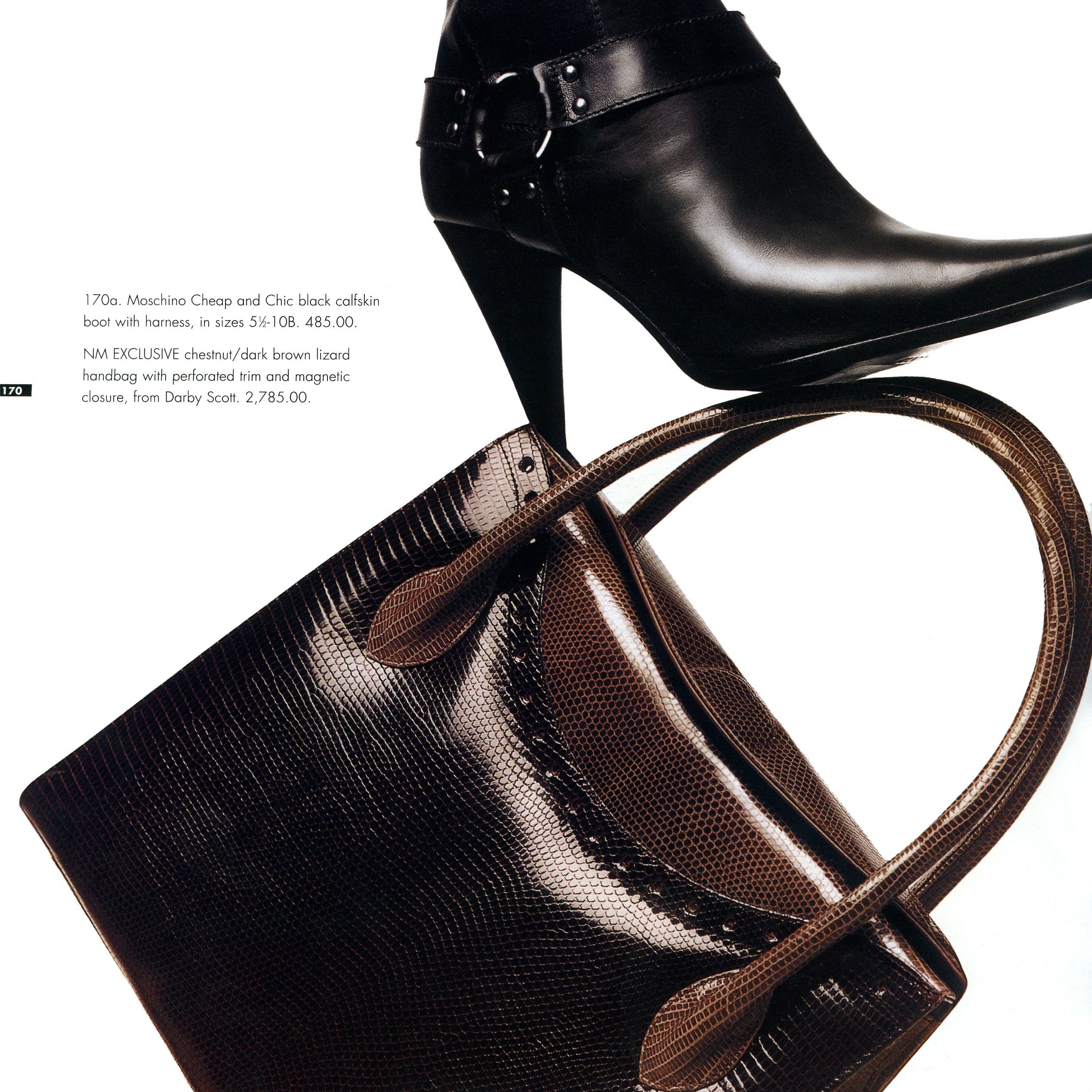 Two-tone chestnut and dark brown lizard Harrison Tote - Darby Scott 