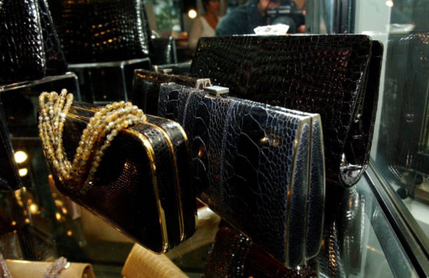 Some of the clutches on display at the Darby Scott Pre-Oscar Event