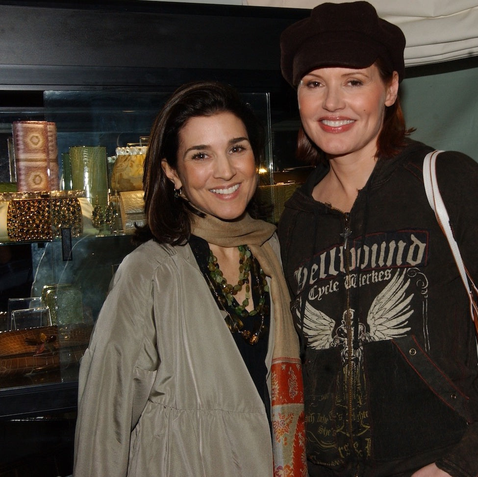 Darby Scott & Geena Davis March 4, 2006 at the Oscar's pre-show event